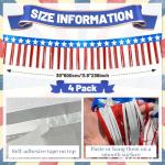 4 Packs 4th of July Decorations, Red White and Blue Fringe Curtain Tinsel Streamers, Star Flag Hanging Backdrop Banner Table Skirts for Parade Floats Memorial Day Patriotic Party Independence Day