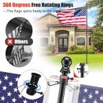 Flag Pole Kit with 3x5 Embriored American Flag - 9.5FT Tangle Free Heavy Duty Ground Flagpole with Anti-Tip Stake,Portable Flag Pole Freestanding for Outside House Yard Festival Camping,Black