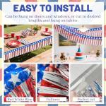 4 Packs 4th of July Decorations, Red White and Blue Fringe Curtain Tinsel Streamers, Star Flag Hanging Backdrop Banner Table Skirts for Parade Floats Memorial Day Patriotic Party Independence Day