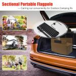 Flag Pole Kit with 3x5 Embriored American Flag - 9.5FT Tangle Free Heavy Duty Ground Flagpole with Anti-Tip Stake,Portable Flag Pole Freestanding for Outside House Yard Festival Camping,Black