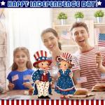 Juexica 2 Pcs 250 Anniversary Decorations Patriotic Table Decorations 4th of July Tiered Tray Decor Memorial Day Table Centerpieces Independence Day Wood Sign Farmhouse Wooden Block for Home