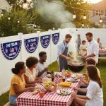 2-Pack 250th American Anniversary Bunting Flags, 1.5x3 Ft - USA 1776-2026 Semiquincentennial Flat Fan Banner with Brass Grommets for Patriotic Outdoor Garden & Porch Decorations