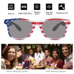 QYVEWY 4 Pairs American Flag Sunglasses Bulk for Men Women UV400 Protection Classic Patriot (4Clear/Grey lens)