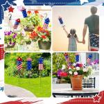 Pickmesh 6 Pcs 12" H 4th of July Outdoor Decor Patriotic Metal Yard Sign Red White Blue Fireworks Garden Stake 250th Anniversary USA Flag Rocket American for Memorial Day Independence Day Decoration