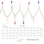 4th of July Decoration Patriotic Mini Lights - 100 Count 20 Feet Red White Blue Incandescent Bulb Waterproof String Lights Plug in for Indoor Outdoor Christmas Party Patio Independence Day Decoration