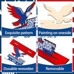 Yalikop 8 Pack 250th Anniversary Decoration Patriotic Table Centerpiece Wooden 4th of July Table Topper USA 250th Anniversary Red White Blue Independence Day Decor for Memorial Americana Decor
