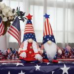 Aymolas 4th of July Patriotic Gnome Decorations, 2 PCS Handmade Mr & Mrs USA Swedish Tomte Gnomes Plush Table Ornaments Gift for Independence Day Memorial Day Patriotic Party Table Decor