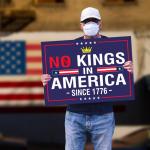 No Kings In America Yard Sign Resist Hate Save Democracy Lawn Sign Double Sided Corrugated Plastic Outdoor Weatherproof Signs With H Stake 18x12 Inch