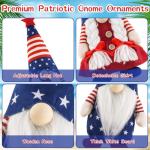 Aymolas 4th of July Patriotic Gnome Decorations, 2 PCS Handmade Mr & Mrs USA Swedish Tomte Gnomes Plush Table Ornaments Gift for Independence Day Memorial Day Patriotic Party Table Decor