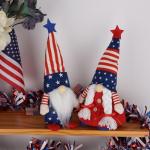 Aymolas 4th of July Patriotic Gnome Decorations, 2 PCS Handmade Mr & Mrs USA Swedish Tomte Gnomes Plush Table Ornaments Gift for Independence Day Memorial Day Patriotic Party Table Decor