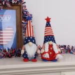 Aymolas 4th of July Patriotic Gnome Decorations, 2 PCS Handmade Mr & Mrs USA Swedish Tomte Gnomes Plush Table Ornaments Gift for Independence Day Memorial Day Patriotic Party Table Decor