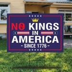 No Kings In America Yard Sign Resist Hate Save Democracy Lawn Sign Double Sided Corrugated Plastic Outdoor Weatherproof Signs With H Stake 18x12 Inch