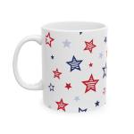 Lightfire Printing Patriotic American Flag Cup Novelty Coffee Mug for Office and Home Indepedance Day, Presidents Day, 4th of July Gifts – 11oz or 15oz (American Star Pattern, 11oz)