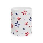 Lightfire Printing Patriotic American Flag Cup Novelty Coffee Mug for Office and Home Indepedance Day, Presidents Day, 4th of July Gifts – 11oz or 15oz (American Star Pattern, 11oz)