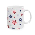 Lightfire Printing Patriotic American Flag Cup Novelty Coffee Mug for Office and Home Indepedance Day, Presidents Day, 4th of July Gifts – 11oz or 15oz (American Star Pattern, 11oz)