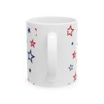 Lightfire Printing Patriotic American Flag Cup Novelty Coffee Mug for Office and Home Indepedance Day, Presidents Day, 4th of July Gifts – 11oz or 15oz (American Star Pattern, 11oz)