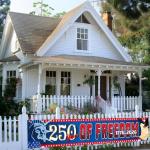 Large 250 Years America Banner,118" x 20" 250th Anniversary USA Patriotic Banner with Eagle & Statue of Liberty,250 Years of Freedom Party Supplies for Indoor, Yard, Garden, Porch, Lawn