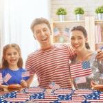 HiEnjoin 72PCS American Flag Patriotic Party Plates Napkins Set, Disposable Dessert Plates with Forks Party Supplies Tableware for Independence Day Veterans Day Election Day 4th of July Decorations