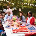 HiEnjoin 72PCS American Flag Patriotic Party Plates Napkins Set, Disposable Dessert Plates with Forks Party Supplies Tableware for Independence Day Veterans Day Election Day 4th of July Decorations