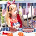 HiEnjoin 72PCS American Flag Patriotic Party Plates Napkins Set, Disposable Dessert Plates with Forks Party Supplies Tableware for Independence Day Veterans Day Election Day 4th of July Decorations