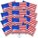 Hoosige 12 Pcs American Flag Balloons 27x18 Inch Red White and Blue 4th of July Inflatable Aluminum Foil Balloon USA Patriotic Party Decorations for Independence Veterans Labor Memorial Day Election