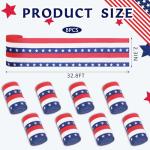 Tlswshsy 8 Rolls Patriotic Crepe Paper Streamers, 262 ft Red White Blue Crepe Rolls, Independence Day Paper Streamer Decoration for 4th of July Memorial Day American Theme Party Decor DIY Crafts
