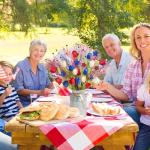 obbsie 20in Patriotic Artificial Berry Stem Picks in Vase, 10pcs Red White and Blue Flowers Branches with Tulips Stars Pampas 4th of July Centerpieces for Tables Independence Day Memorial Day Decor