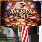 America 250th Anniversary Flag Backdrop 1776-2026 250 Years of Birthday American Banner 4th of July Fourth of July Patriotic Party Decorations and Supplies
