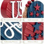 Valery Madelyn Memorial Day Decorations, 2 Pcs 4th of July Decorations, Patriotic Decor in Red White and Blue, Americana Heart Centerpieces for Independence Day USA 250th Anniversary, 4 Inch