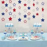 ELOPELY 10 Pack Patriotic Decor, Red Blue Star Banner Streamers for 4th of July, 98 Ft Hanging American Star Garland for Independence Day Decorations (Red, Blue)
