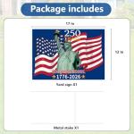 Probsin 250th Anniversary Yard Sign 12" x 17" with H Stakes America Flag The Statue of Liberty 250 Years of Freedom 1776-2026 250th Birthday Patriotic Welcome Signs for Lawn, Garden, Yard, Parade