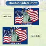 Probsin 250th Anniversary Yard Sign 12" x 17" with H Stakes America Flag The Statue of Liberty 250 Years of Freedom 1776-2026 250th Birthday Patriotic Welcome Signs for Lawn, Garden, Yard, Parade