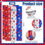 2 Pack 4th of July Foil Fringe Curtains 3.3 x 6.6 Ft Patriotic Party Tinsel Curtain Backdrop Red Blue Silver Stars Metallic Foil Streamer Photo Booth Prop for Memorial Day Independence Day Wall Decor
