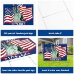 Probsin 250th Anniversary Yard Sign 12" x 17" with H Stakes America Flag The Statue of Liberty 250 Years of Freedom 1776-2026 250th Birthday Patriotic Welcome Signs for Lawn, Garden, Yard, Parade