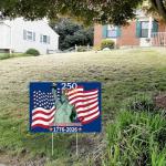 Probsin 250th Anniversary Yard Sign 12" x 17" with H Stakes America Flag The Statue of Liberty 250 Years of Freedom 1776-2026 250th Birthday Patriotic Welcome Signs for Lawn, Garden, Yard, Parade