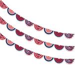 4th of July Banner Decorations, Independence Day Banner Garland, 3 Pack 0.19FT Patriotic Pleated Fan Flag Banner, USA Hanging Bunting Banner, American Flag Garland Decorations for Memorial Day