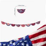 4th of July Banner Decorations, Independence Day Banner Garland, 3 Pack 0.19FT Patriotic Pleated Fan Flag Banner, USA Hanging Bunting Banner, American Flag Garland Decorations for Memorial Day