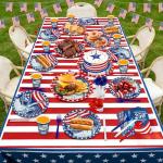 243Pcs 4th of july Decorations- Serve 30 - 250th Anniversary American Flag Patriotic Party Supplies Set Tablecloth Napkins Plates Cups Red White Blue Spoons Knife Forks Banner Straws Independence Day