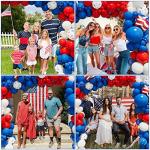 Bonropin 145pcs Red White and Blue Balloon Garland Kit for Nautical Party Baseball Theme Party Baby Shower Independence Day Veterans Memorial Day Party 4th of July Balloon Arch Decorations