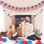 66 Ft American Flag Banners String(76 Flags), and 39 Ft Star Streamers Garland for Patriotic Party Celebration, Independence Day Party Favor Supplies, Memorial Day Decoration