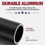 IIOPE 20FT RV Telescoping Flag Pole Kit, Heavy Duty 14-Gauge Aluminum Flagpole with Tire Mount Base, Portable Flag Kit for Camping, Tailgating, Trailer, and Outdoor Use