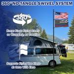 IIOPE 20FT RV Telescoping Flag Pole Kit, Heavy Duty 14-Gauge Aluminum Flagpole with Tire Mount Base, Portable Flag Kit for Camping, Tailgating, Trailer, and Outdoor Use