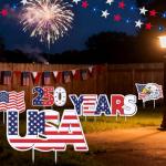 RattanView 12 Pcs Large 250th Anniversary Yard Signs Decoration 4th of July 250th Patriotic USA Flag Eagle Lawn Decoration with Stakes for 1776-2026 Commemorative Outdoor Decor