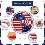 MEHOFOND 4th of July Party Supplies Set, Patriotic USA Flag Disposable Paper Plates Cups Napkins Cutlery Red White Blue, Independence Day Tableware Decorations for Birthday BBQ Picnic, Serve 24
