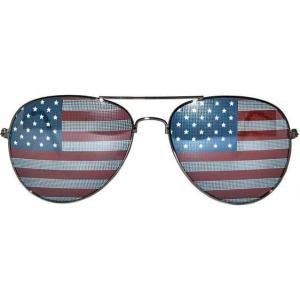 OWL Aviator Pilot 4th of July Sunglasses for Women and Men Size Medium Gun Metal Frame USA American Flag Lens Glasses UV400 Protection, 137mm