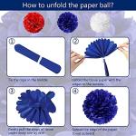 4th of July Patriotic Party Decorations, 6 Paper Fan, 6 Flower Ball, 1 USA Swallowtail Flag, 1 USA Pennant Flag, 1 Star Streamer, 6 Swirl, Independence Day, Memorial Day, Veterans Day Decor Supplies