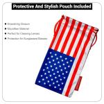 OWL Aviator Pilot 4th of July Sunglasses for Women and Men Size Medium Gun Metal Frame USA American Flag Lens Glasses UV400 Protection, 137mm