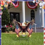 Amyhill 4th of July Outdoor Decor Patriotic Eagle Garden Metal Stakes 250th Anniversary America Welcome Yard Signs USA Decorations Garden Stake for Independence Memorial Day Patio Lawn Walkway Outside
