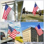 BONWIN Black Flag Pole Kit for Outside House, 7 FT Thickened Stainless Steel Wall Mount Flagpole for 3x5'/4x6' Flag, 1" Anti-Wrap Spinning Flag Ring Clips & 2-Position Bracket Holder for Porch Yard