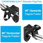 BONWIN Black Flag Pole Kit for Outside House, 7 FT Thickened Stainless Steel Wall Mount Flagpole for 3x5'/4x6' Flag, 1" Anti-Wrap Spinning Flag Ring Clips & 2-Position Bracket Holder for Porch Yard